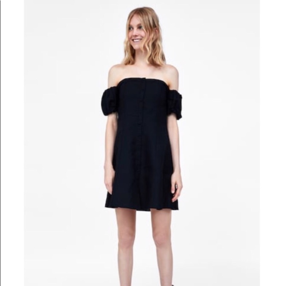NWT! Zara Black Dress Off The Shoulders - Size S